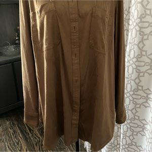Chaps brown suede like blouse/jacket, 1X